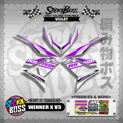 WINNER X V3 DECALS ( FOR WHITE 2022 TRIANGULAR LINES )【WITH FREEBIES】