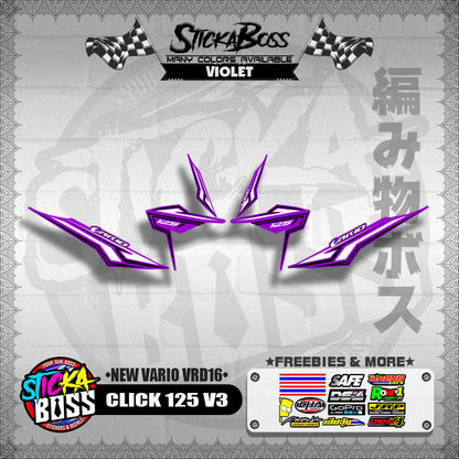 CLICK 125 V3 DECALS ( NEW VARIO VRD16 ) [ PREMIUM GLOSSY LAMINATED ]【WITH FREEBIES】