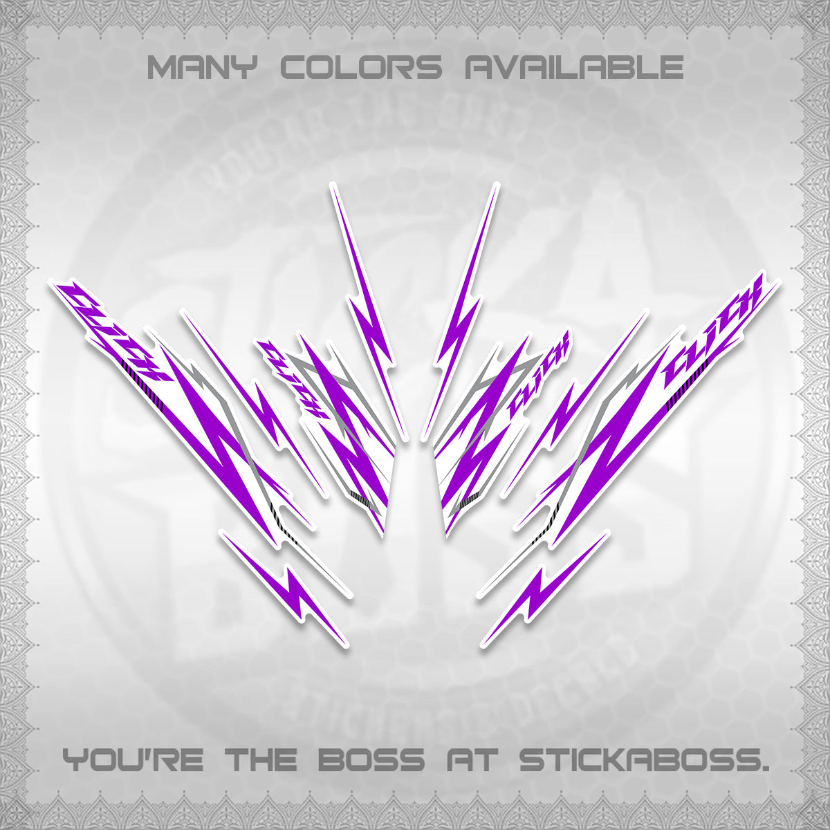 CLICK 125 V2 INDO FOR WHITE DECALS (2024 CL 00-A8 STYLE) STICKER KITS By STICKABOSS