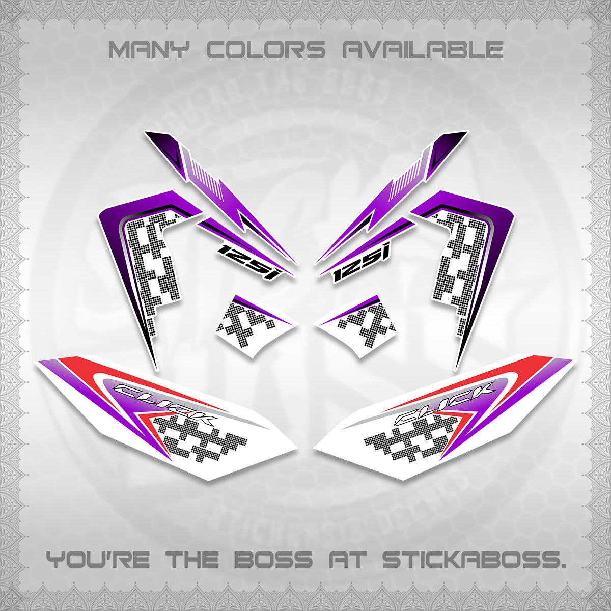 CLICK 125 V4 VIETNAM FOR WHITE DECALS (2026 TERBARU MOTIF DESIGN) STICKER KITS BY STICKABOSS