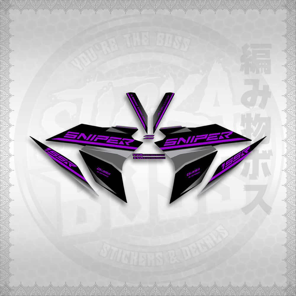 STICKER DECALS for SNIPER 155 (20PHSTDE) By STICKABOSS (SOFIE LAMINATED WATERPROOF)