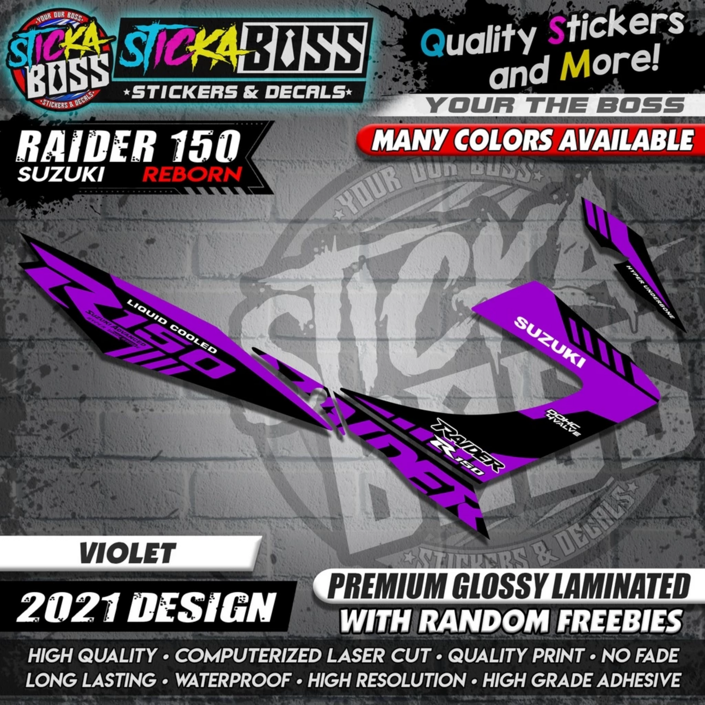 Suzuki Raider 150 Reborn Stock Decals ( 2021 Design )【WITH FREEBIES】