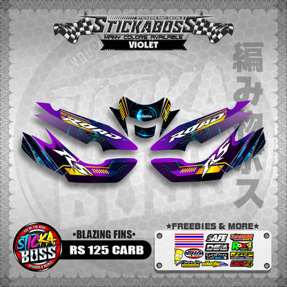 RS 125 CARB STICKER DECALS ( BLAZING FINS )【WITH FREEBIES】