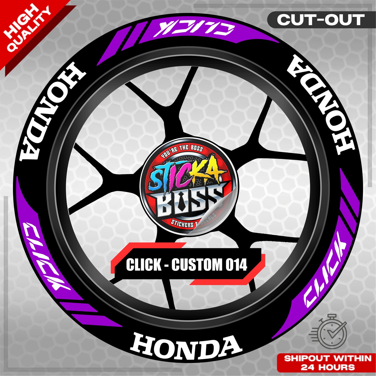 CLICK 125 / 150 / 160 MAG STICKER SET  ( 2 MAGS ) - CUSTOM 014 | VINYL WATERPROOF CUT-OUT DECALS