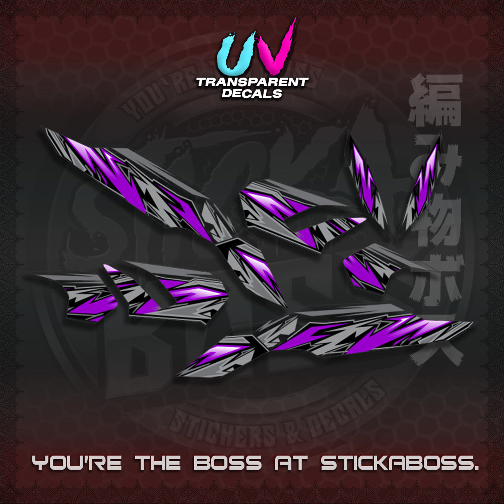 CLICK V3 INDO MALAY CONCEPT ( TRANSPARENT STRIPING NEW CUSTOM DESIGN ) STICKER DECALS By STICKABOSS