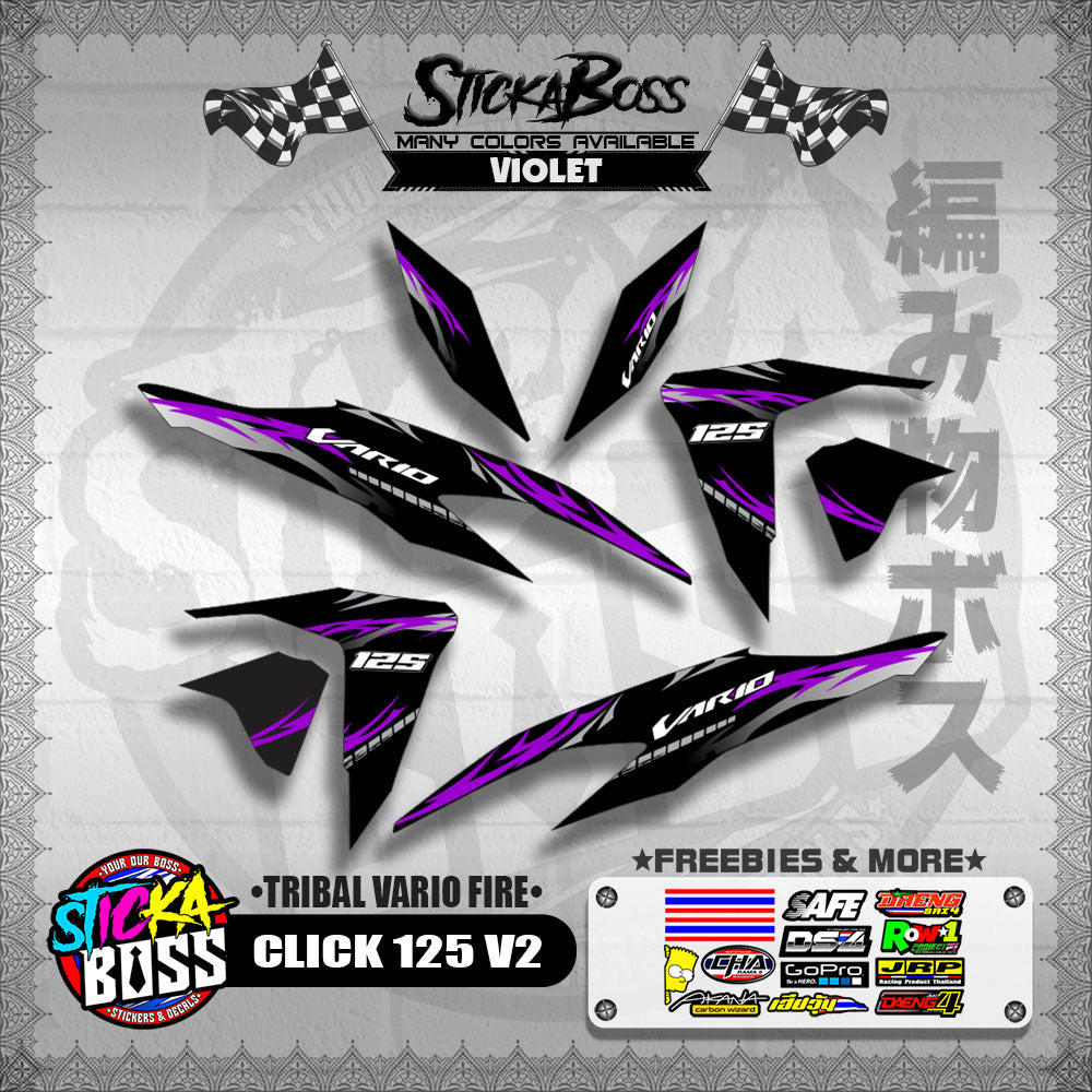 CLICK 125 V2 DECALS ( TRIBAL VARIO FIRE ) 【WITH FREEBIES】