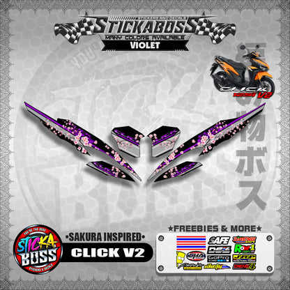 CLICK V2 STICKER DECALS ( SAKURA INSPIRED )【WITH FREEBIES】