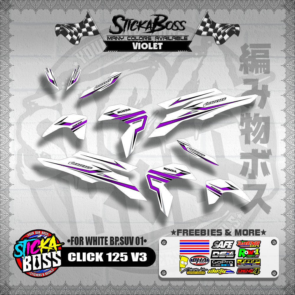 CLICK 125 V3 2023 DECALS ( FOR WHITE BP.SUV 01 )【WITH FREEBIES】