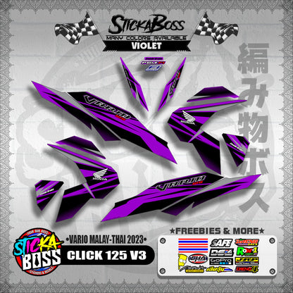 CLICK 125 V3 DECALS ( VARIO MALAY-THAI 2023 )【WITH FREEBIES】