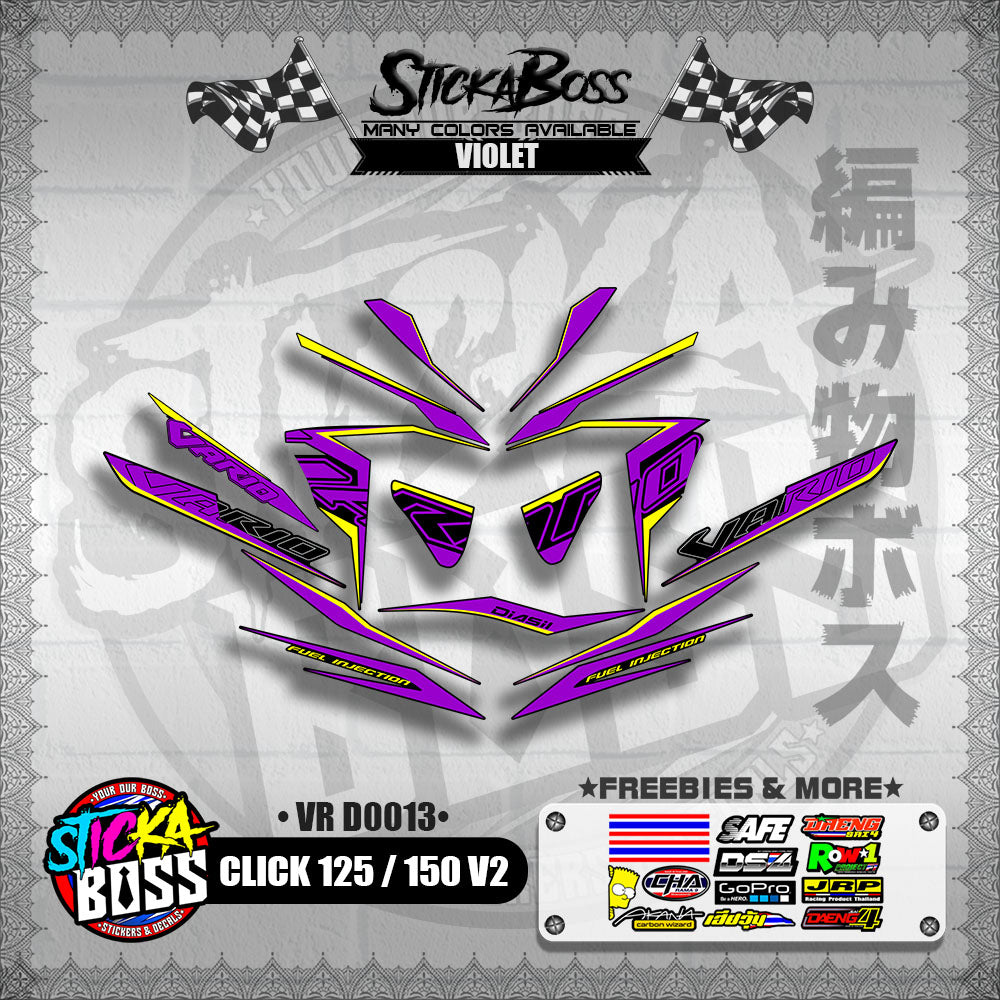 CLICK 125 / 150 V2 DECALS ( VR D0013 )【WITH FREEBIES】