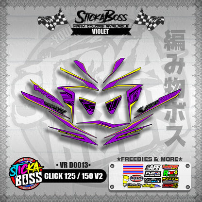 CLICK 125 / 150 V2 DECALS ( VR D0013 )【WITH FREEBIES】