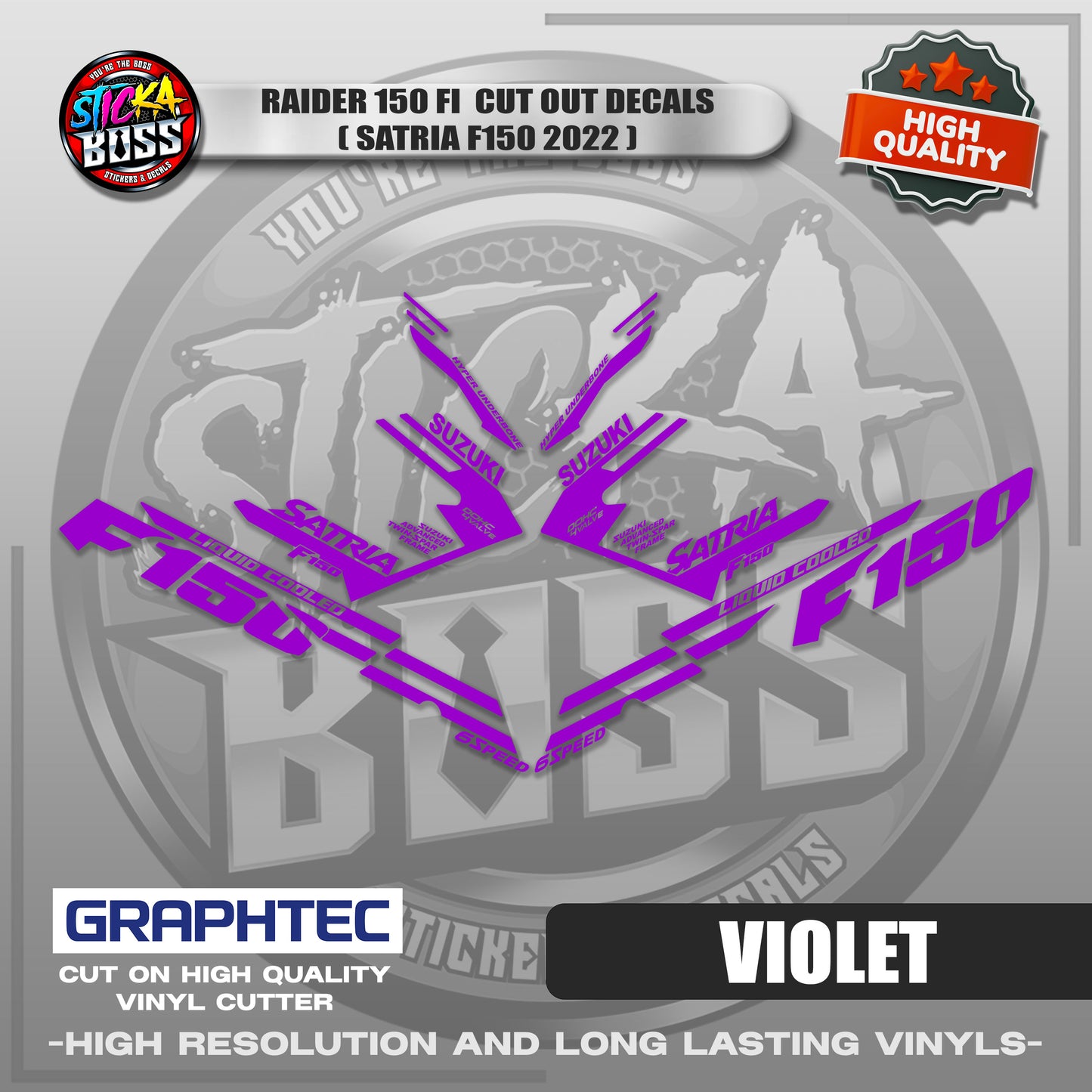RAIDER 150 FI CUT OUT DECALS ( SATRIA F150 2022 ) | VINYL WATERPROOF CUT-OUT STICKER DECALS