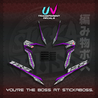 【PREMIUM UV PRINT】CLICK 125 V3 VIETNAM CONCEPT ( TRANSPARENT BARCODE STYLE ) STICKER DECALS By STICKABOSS