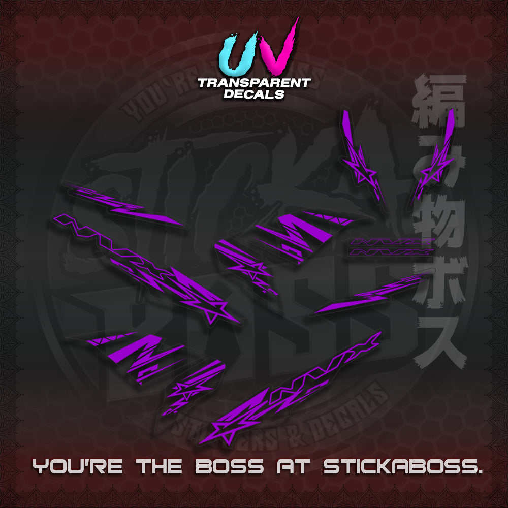 【PREMIUM UV PRINT】AEROX V1 MALAY CONCEPT ( TRANSPARENT NVX STARLIGHT ) STICKER DECALS By STICKABOSS