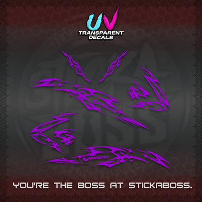 CLICK 125 V3 VARIO UV TRANSPARENT DECALS (2026 T1 LIGHTNING DESIGN) STICKER KITS BY STICKABOSS