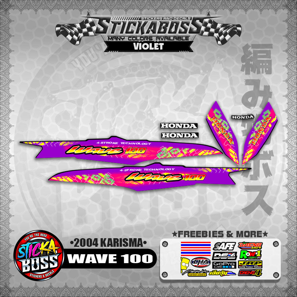WAVE 100 STICKER DECALS ( 2004 KARISMA )【WITH FREEBIES】