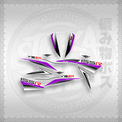 STICKER DECALS for SNIPER 155R (S155Y1SLDEFOWH) By STICKABOSS (SOFIE LAMINATED WATERPROOF)