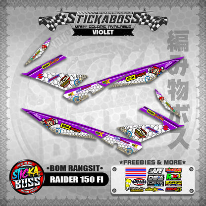 RAIDER 150 FI INDO DECALS ( BOM RANGSIT )【WITH FREEBIES】