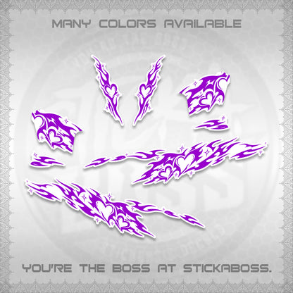 CLICK 125 V2 FOR WHITE DECALS (2026 TRIBAL HEART DESIGN) STICKER KITS BY STICKABOSS