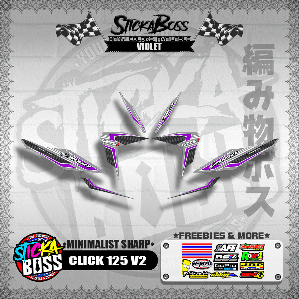CLICK 125 V2 DECALS ( MINIMALIST SHARP )【WITH FREEBIES】