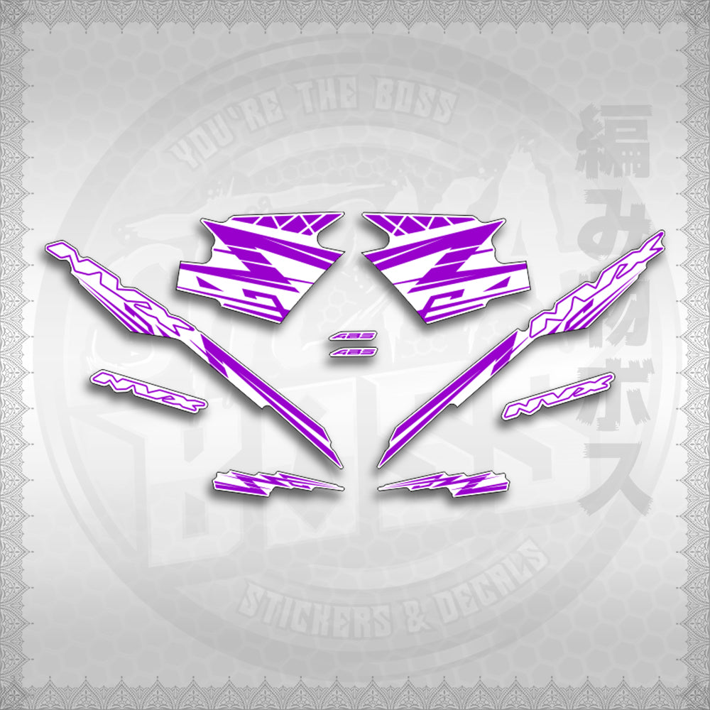 STICKER DECALS for AEROX V3 ALPHA TURBO INDO FOR WHITE (AV314ARV9SE) By STICKABOSS (SOFIE LAMINATED WATERPROOF)