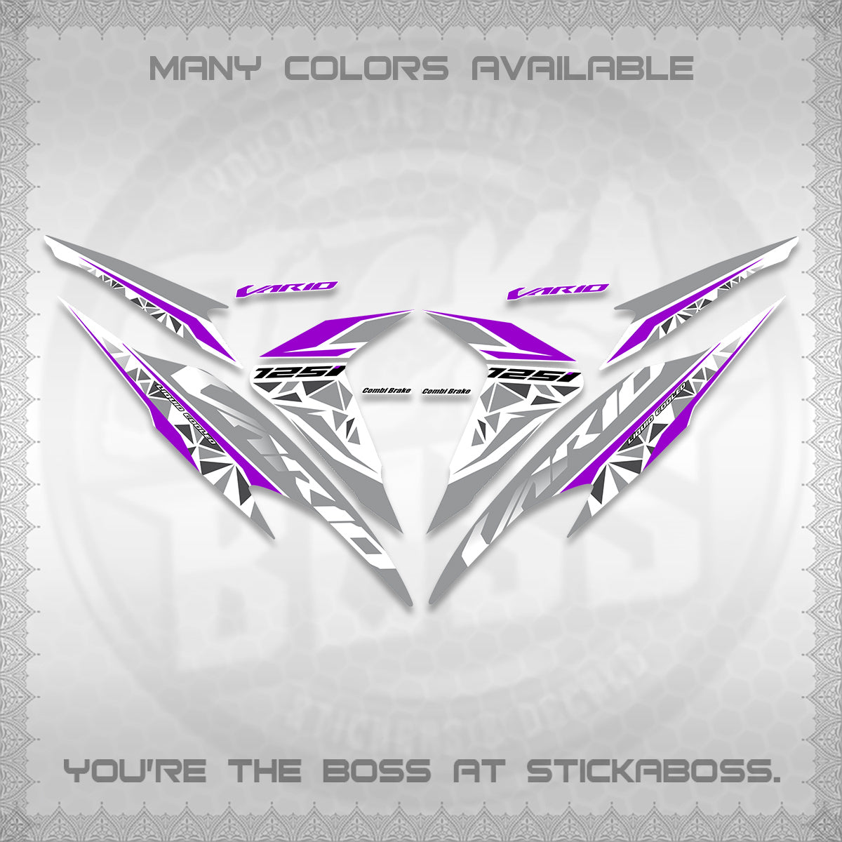 CLICK 125 V2 VARIO FOR WHITE DECALS (2018–2022 STYLE DESIGN) STICKER DECALS BY STICKABOSS