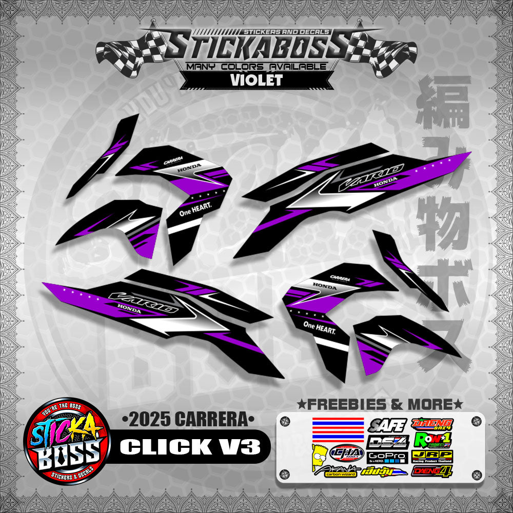 CLICK V3 STICKER DECALS ( 2025 CARRERA )【WITH FREEBIES】