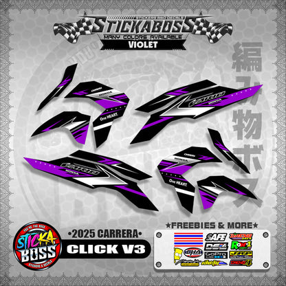 CLICK V3 STICKER DECALS ( 2025 CARRERA )【WITH FREEBIES】
