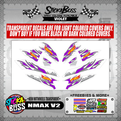 NMAX V2 DECALS ( NEW HOTWHEELS TRANSPARENT )【WITH FREEBIES】