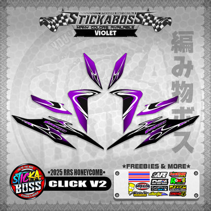 CLICK V2 INDO STICKER DECALS ( 2025 RRS HONEYCOMB )【WITH FREEBIES】
