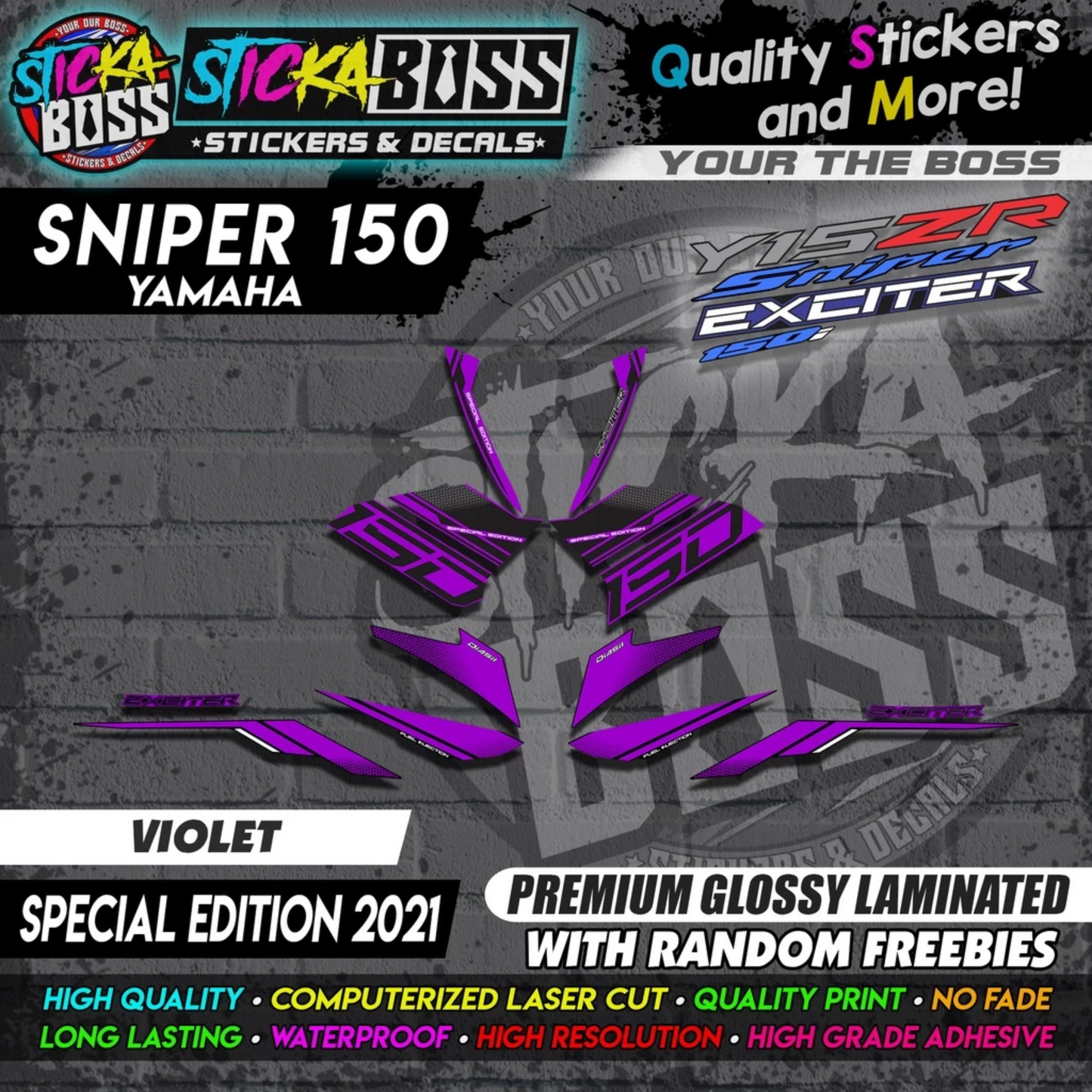 SNIPER 150 Stock Decals ( Special Edition 2021 ) [ MALAYSIAN CONCEPT / EXCITER 150 / Y15ZR ]
