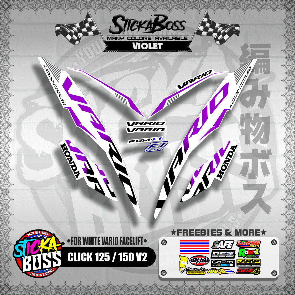 CLICK 125 / 150 V2 DECALS ( FOR WHITE VARIO FACELIFT )【WITH FREEBIES】