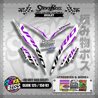 CLICK 125 / 150 V2 DECALS ( FOR WHITE VARIO FACELIFT )【WITH FREEBIES】