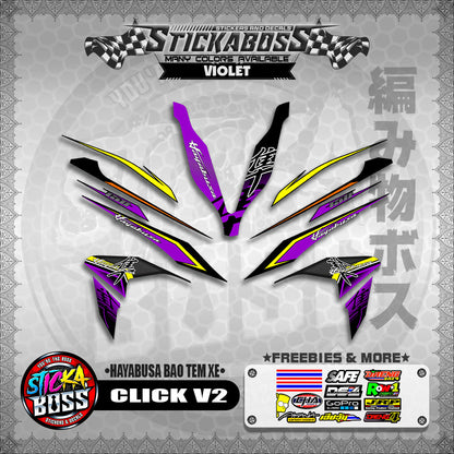 CLICK V2 INDO STICKER DECALS ( HAYABUSA BAO TEM XE )【WITH FREEBIES】
