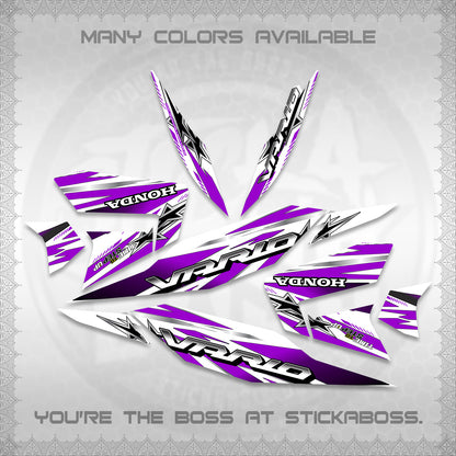 CLICK 125 V4 VARIO FOR WHITE DECALS (2026 BLACK STAR DESIGN) STICKER DECALS By STICKABOSS