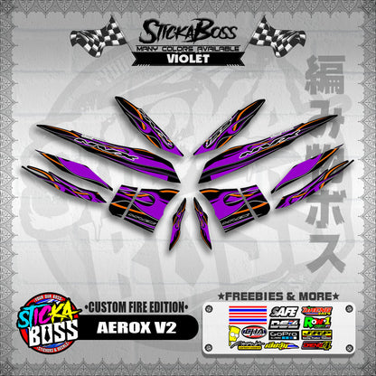 AEROX V2 DECALS ( CUSTOM FIRE EDITION )【WITH FREEBIES】