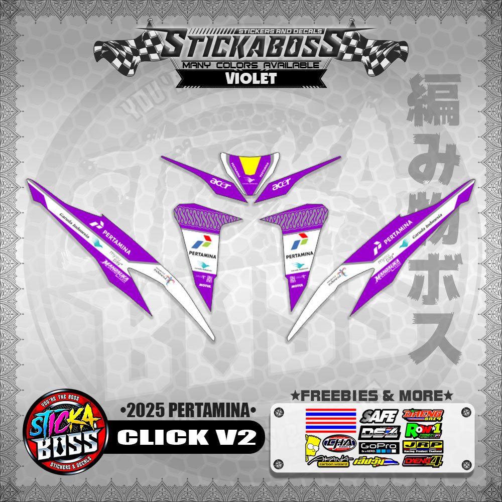 CLICK V2 STICKER DECALS ( 2025 PERTAMINA )【WITH FREEBIES】