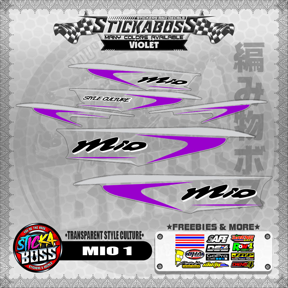 【PREMIUM UV PRINT】TRANSPARENT MIO 1 STICKER DECALS ( STYLE CULTURE )【WITH FREEBIES】