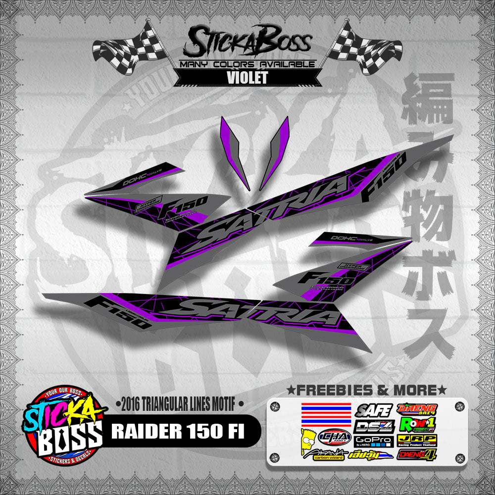 RAIDER 150 FI DECALS ( 2016 TRIANGULAR LINES MOTIF )【WITH FREEBIES】