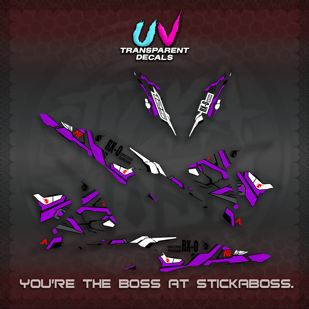 CLICK V2 UV TRANSPARENT VARIO DECALS (RX-O UNICORN GD)STICKER DECALS By STICKABOSS