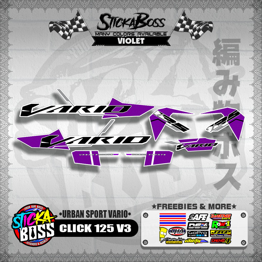 CLICK 125 V3 DECALS ( URBAN SPORT VARIO )【WITH FREEBIES】
