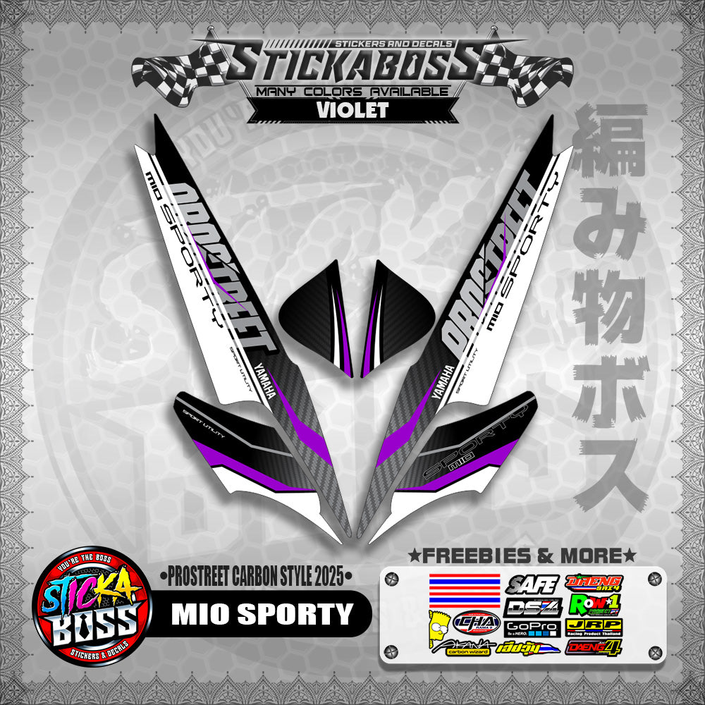 MIO SPORTY STICKER DECALS ( PROSTREET CARBON STYLE 2025 )【WITH FREEBIES】