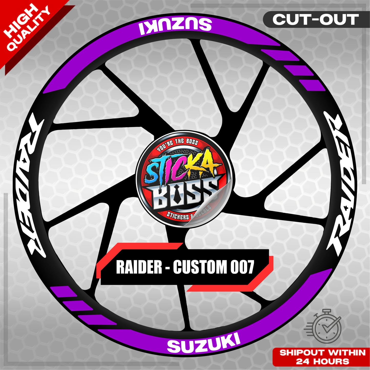 RAIDER R150 MAGS STICKER SET ( 2 MAGS ) - CUSTOM 007 | VINYL WATERPROOF CUT-OUT DECALS