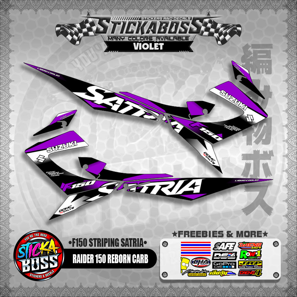 RAIDER 150 REBORN CARB STICKER DECALS ( F150 STRIPING SATRIA )【WITH FREEBIES】