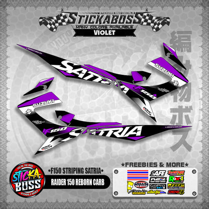 RAIDER 150 REBORN CARB STICKER DECALS ( F150 STRIPING SATRIA )【WITH FREEBIES】
