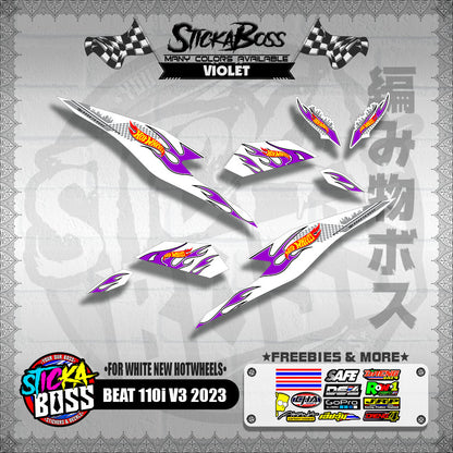 BEAT 110i V3 2023 DECALS ( FOR WHITE NEW HOTWHEELS )【WITH FREEBIES】