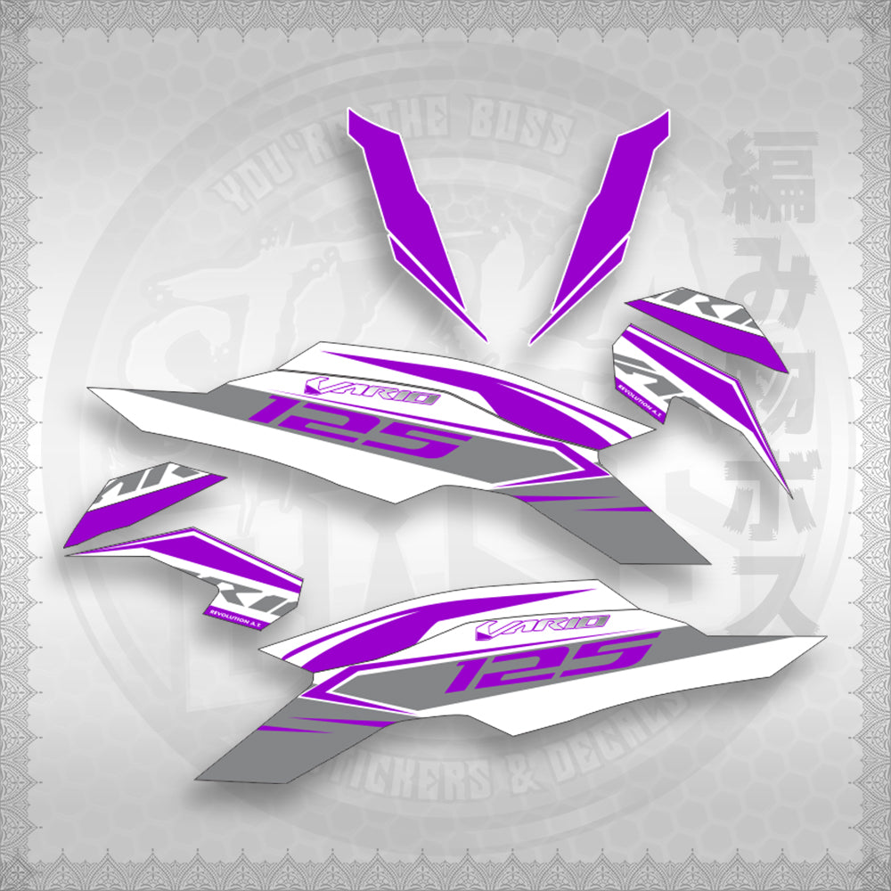 STICKER DECALS for CLICK 125 V3 MALAY / INDO CONCEPT (CV3FOWHSLSTA30) By STICKABOSS (SOFIE LAMINATED)