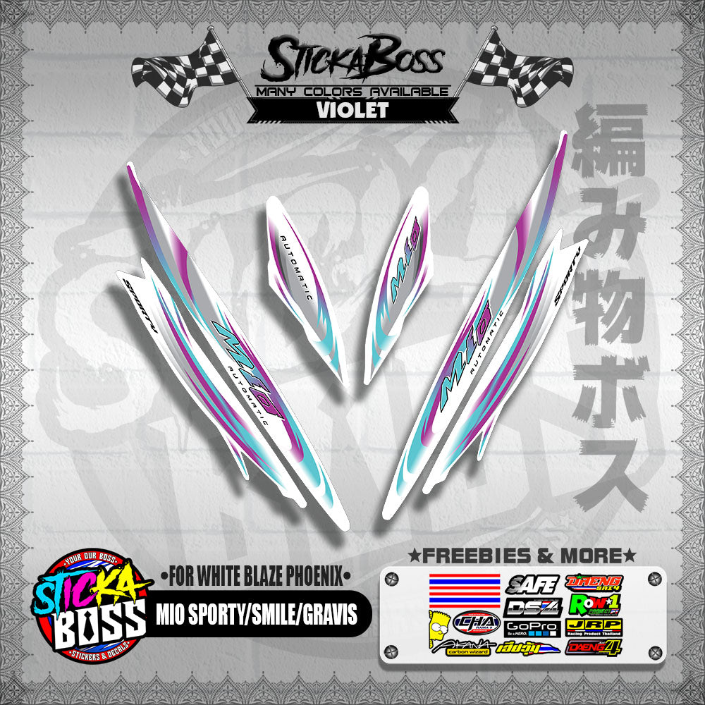 MIO SPORTY / SMILE / GRAVIS DECALS ( FOR WHITE BLAZE PHOENIX )【WITH FREEBIES】