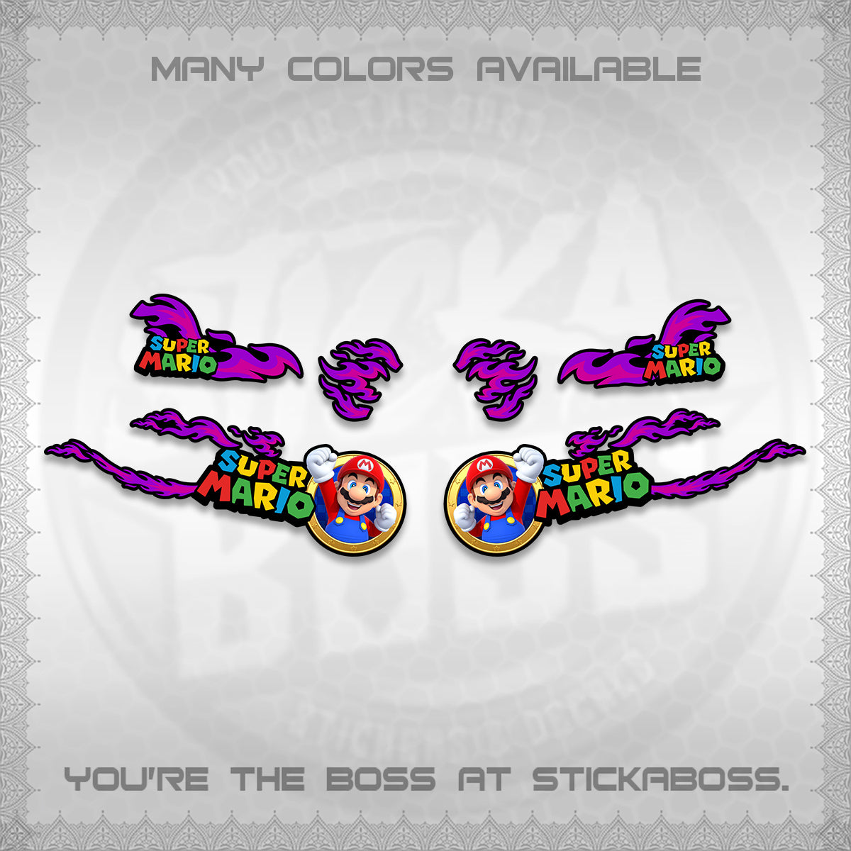 FAZZIO DECALS (FLAMES 02 SUPER-M MOTIF) STICKER KITS BY STICKABOSS
