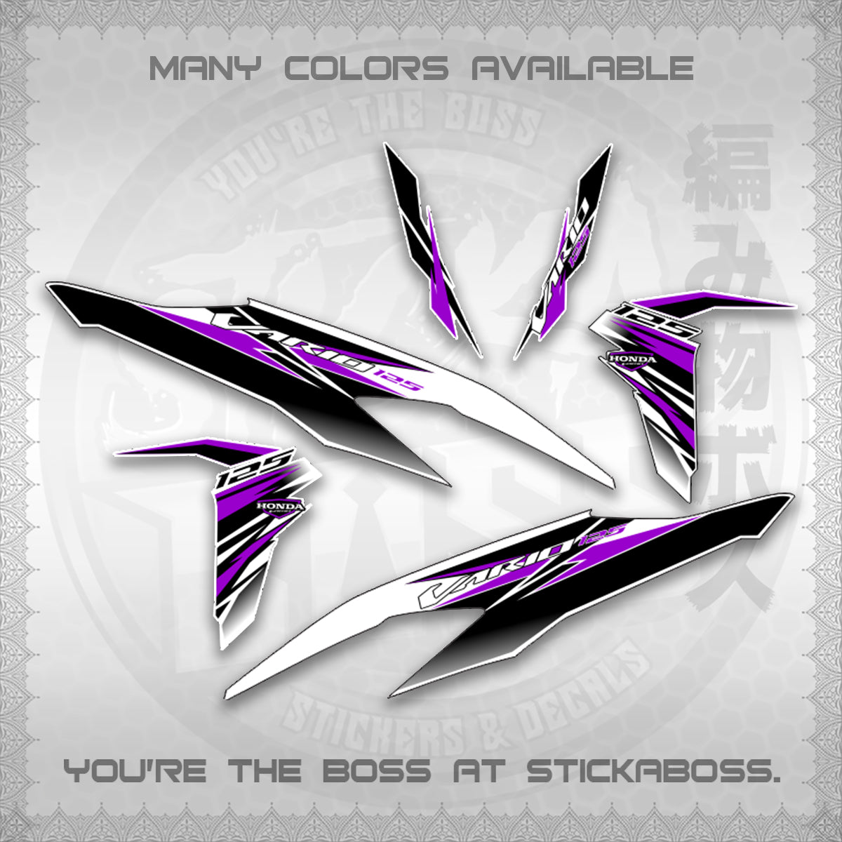 CLICK 125 V2 MALAY INDO CONCEPT ( FOR WHITE VARIO STRIPING SLASH ) STICKER DECALS By STICKABOSS